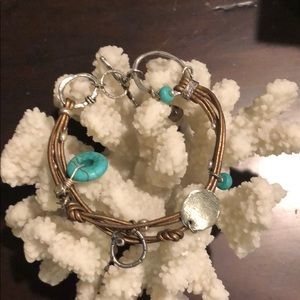 Rare Silpada Boho Leather Bracelet